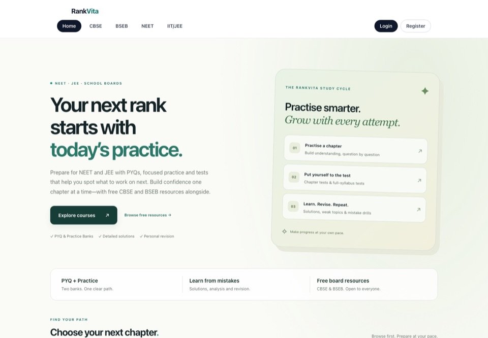 RankVita website homepage preview